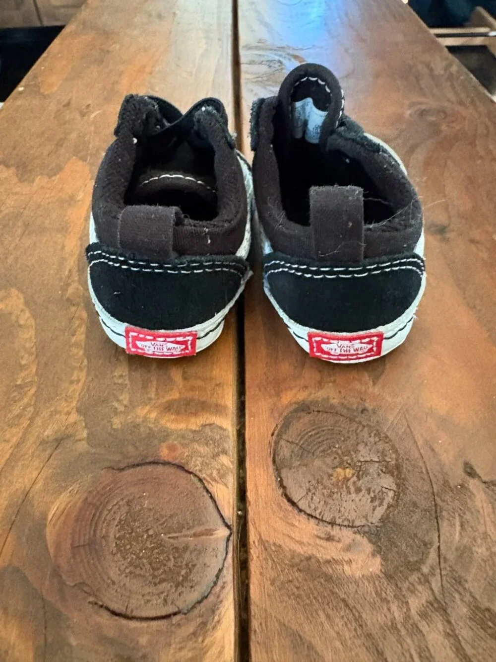 Vans Old Skool Crib Black White Baby Shoes Infant Size 3